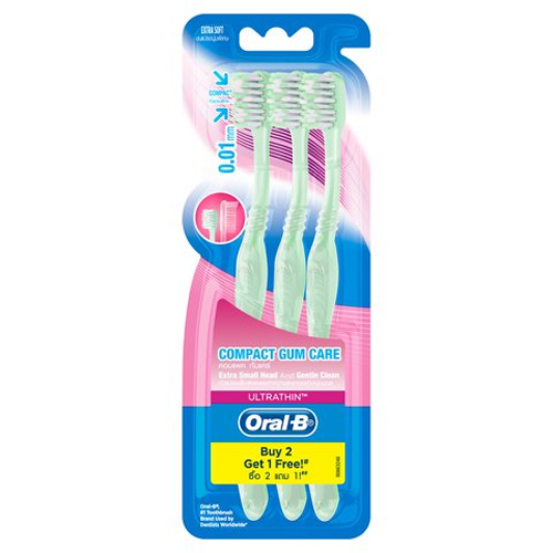 Oral B UltraThin Compact Gum Care 3 Toothbrushes 1X6