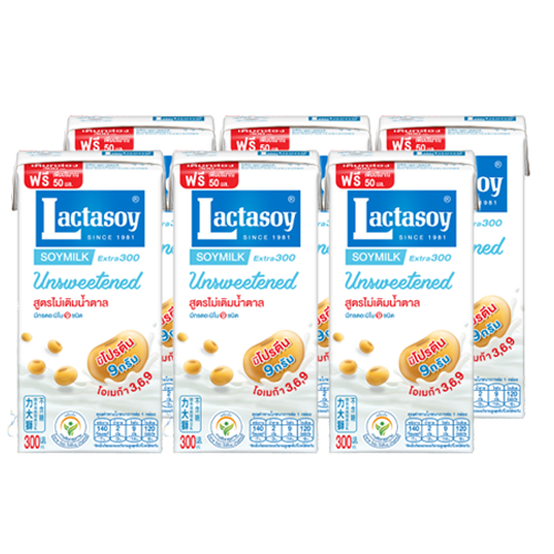 Lactasoy Poy Milk UHT Unsweetened Flavored 300ml 1x6