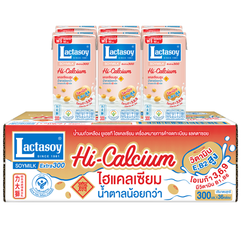 Lactasoy Soy Milk UHT Hi-Calcium 300ml 1x6x6