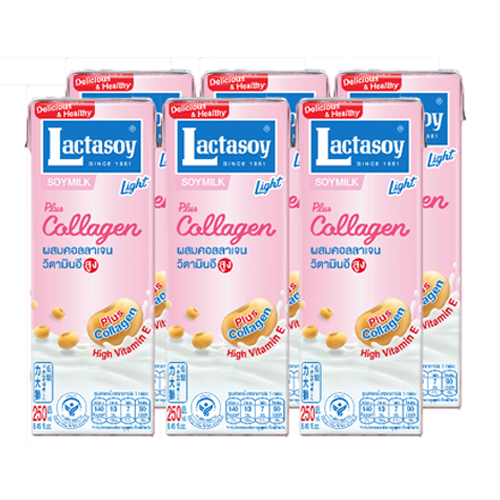 Lactasoy Light Soy Milk UHT Collagen Fiber 250ml 1x6