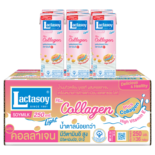 Lactasoy Poy Milk UHT Collagen Fiber 250ml 1x6x6