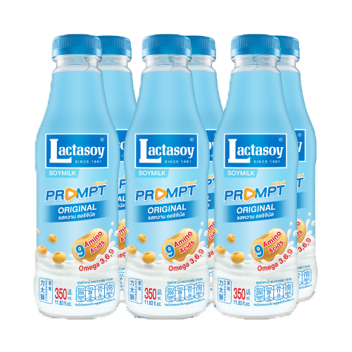 Lactasoy Poy Milk UHT Prompt Plain Sweetened 350ml 1x6