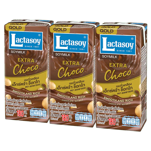 Lactasoy Poy Milk UHT Chocolate Gold Series 180ml 1x3