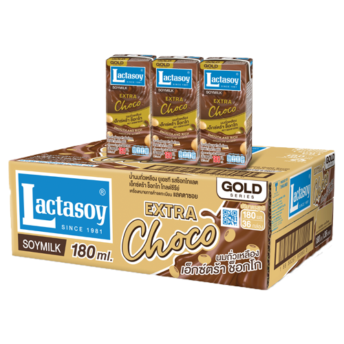 Lactasoy Poy Milk UHT Chocolate Gold Series 180ml 1x3x12