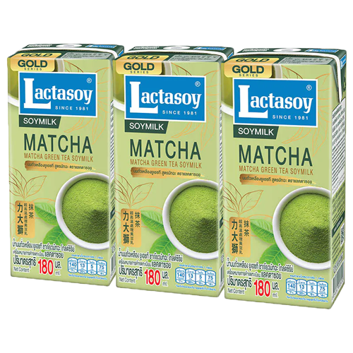 Lactasoy Gold Series Soy Milk UHT Matcha Green Tea 180ml 1x3