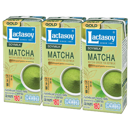 Lactasoy UHT Poy Milk Matcha Green Tea 180ml 1x3