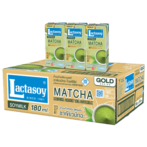 Lactasoy UHT Poy Milk Matcha Green Tea 180ml 1x3x12