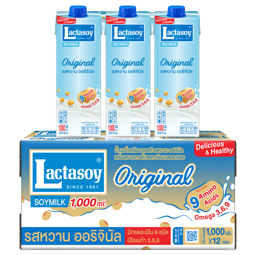 Lactasoy Soy Milk UHT Sweet Flavored 1000ml 1x12