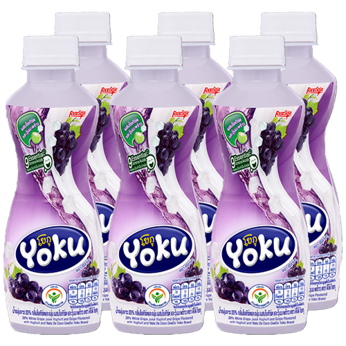 DeeDo Yoku Fruit Juice Grape Flavoured with Yoghurt and Nata De Coco 230ml 1x6