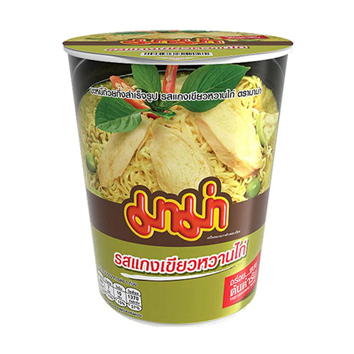 Mama Instant Cup Noodles Chicken Green Curry Flavour 60g 1x6x12