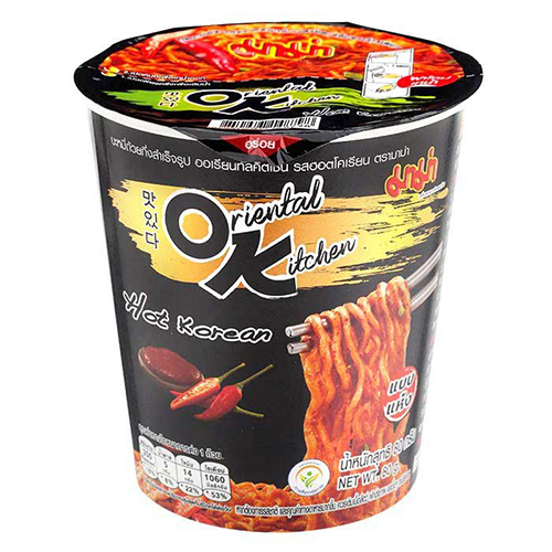 ®Mama Instant Cup Noodles Oriental Kitchen Hot Korea Flavour 80g 1x3