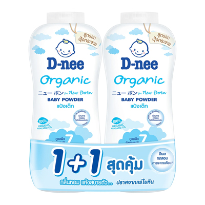 ®D-nee Organic New Born Baby Powder 350g 1x2