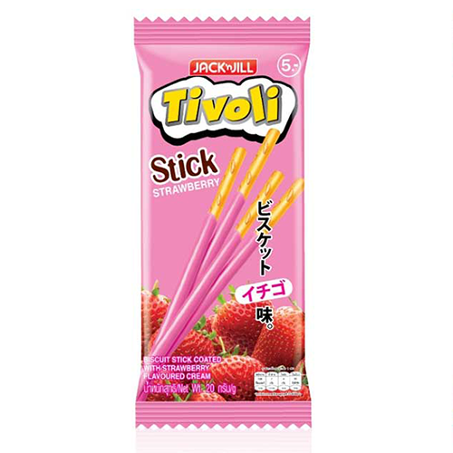 Jack&Jill Tivoli Stick Strawberry Coated 20g 