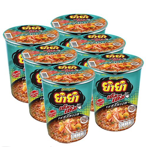 YumYum TemTem Instant Cup Noodles Suki Seafood Flavour 60g 1x6