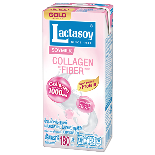 Lactasoy Poy Milk UHT Collagen Fiber Gold Series 180ml