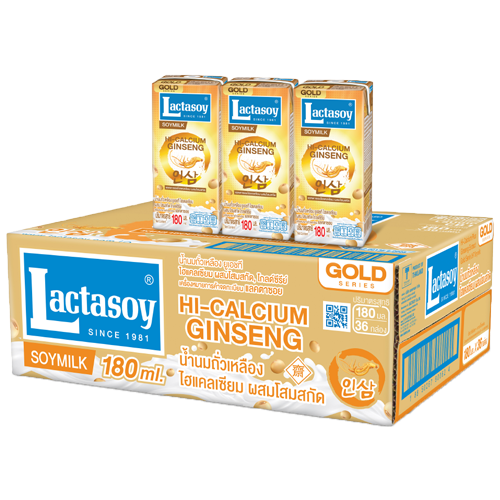 Lactasoy Gold Series Soy Milk UHT Ginseng 180ml 1x4x12