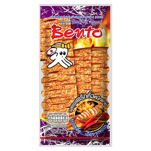 BENTO Seafood Roasted ChilliI Sauce Grill Squid Snack Spicy Flavour 18g 