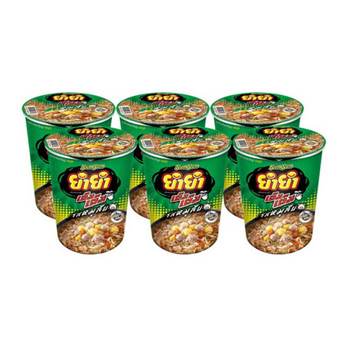 YumYum TemTem Instant Cup Noodles Pork Flavour 60g 1x6