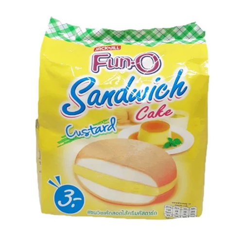 Jack&Jill Fun-O Sanwich Cake Cream Custard 13g 1x12