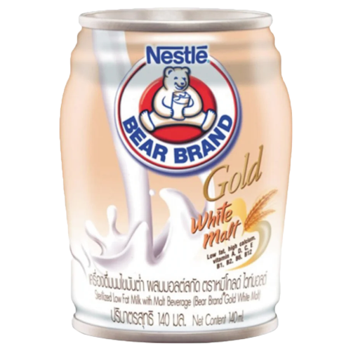 Bear Brand Milk Low Fat White Malt Tea 140ml