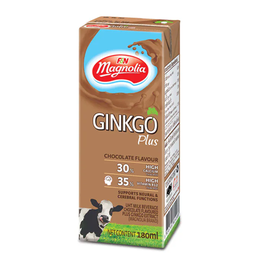 Magnolia UHT Flavored Milk with Ginkgo Chocolate Flavor 180ml / (หน่วย)