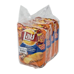 Lay's Rock Ridged Potato Chips Extra Barbecue Flavor 42 g 1x6 / (Pack)