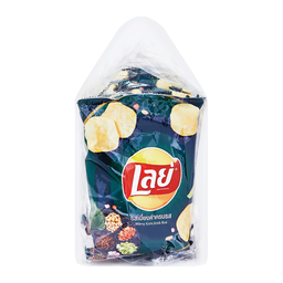 Lay's Flat Potato Chips Mieng Kam Krob Ros Flavor 13g / (Unit)