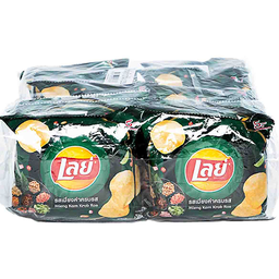 Lay's Flat Potato Chips Mieng Kam Krob Ros Flavor 13g 1x12 / (Pack)