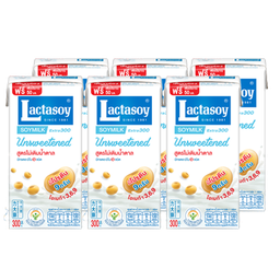 Lactasoy Poy Milk UHT Unsweetened Flavored 300ml 1x6 / (Pack)