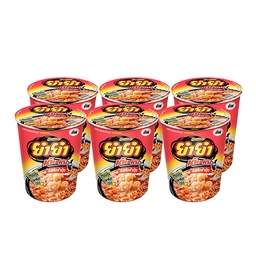 YumYum TemTem Instant Cup Noodles Tom Yum Kung Flavour 60g 1x6 / (Pack)