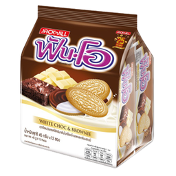 ®Jack&Jill Fun-O Sanwich Cake Cream White Choc and Brownie 40.5g 1x12 / (Pack)