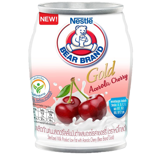 Bear Brand Gold Low Fat Sterilized Milk with Acerola Cherry 140ml ...